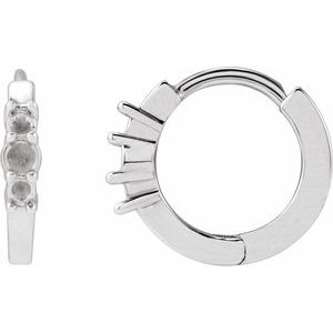 Platinum Accented Hinged 13.08 mm Hoop Earring Mounting
