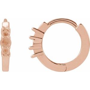 14K Rose Gold Accented Hinged 13.08 mm Hoop Earring Mounting