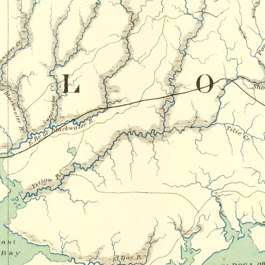 Vintage Civil War Gulf Coast Topographic Map 1893