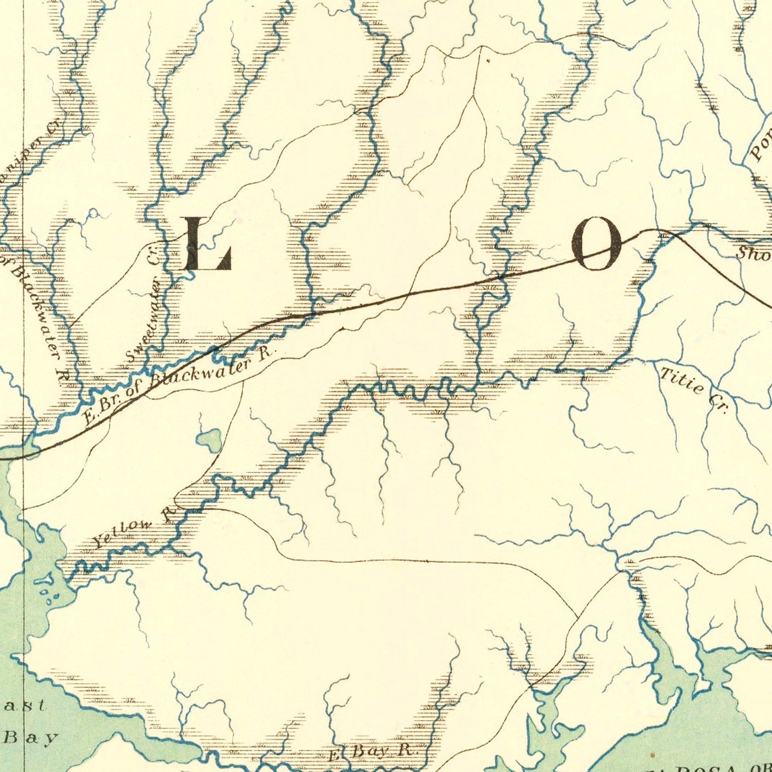 Vintage Civil War Gulf Coast Topographic Map 1893