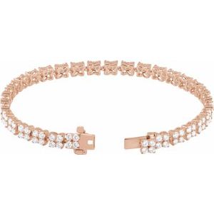 14K Rose Gold 5 1/3 CTW Lab-Grown Diamond Line 7 1/4" Bracelet – image 3