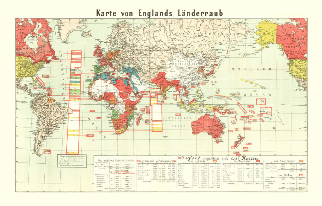 Vintage World War I Map of England 1914