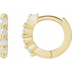 14K Yellow Gold 1.5 mm Round 14.8 mm Hinged Hoop Earring Mounting – image 4