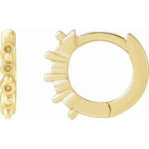 14K Yellow Gold 1.5 mm Round 10.74 mm Hinged Hoop Earring Mounting