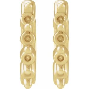 14K Yellow Gold 1.5 mm Round 10.74 mm Hinged Hoop Earring Mounting – image 2