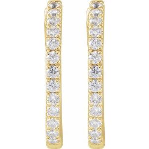 14K Yellow Gold 1/3 CTW Lab-Grown Diamond 16.3 mm Hoop Earrings – image 2