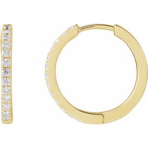 14K Yellow Gold 1/3 CTW Lab-Grown Diamond 16.3 mm Hoop Earrings