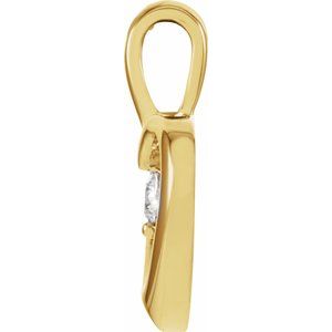 14K Yellow Gold .07 CT Natural Diamond Heart Pendant