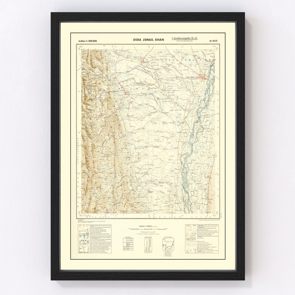 Vintage World War II India Map 1932
