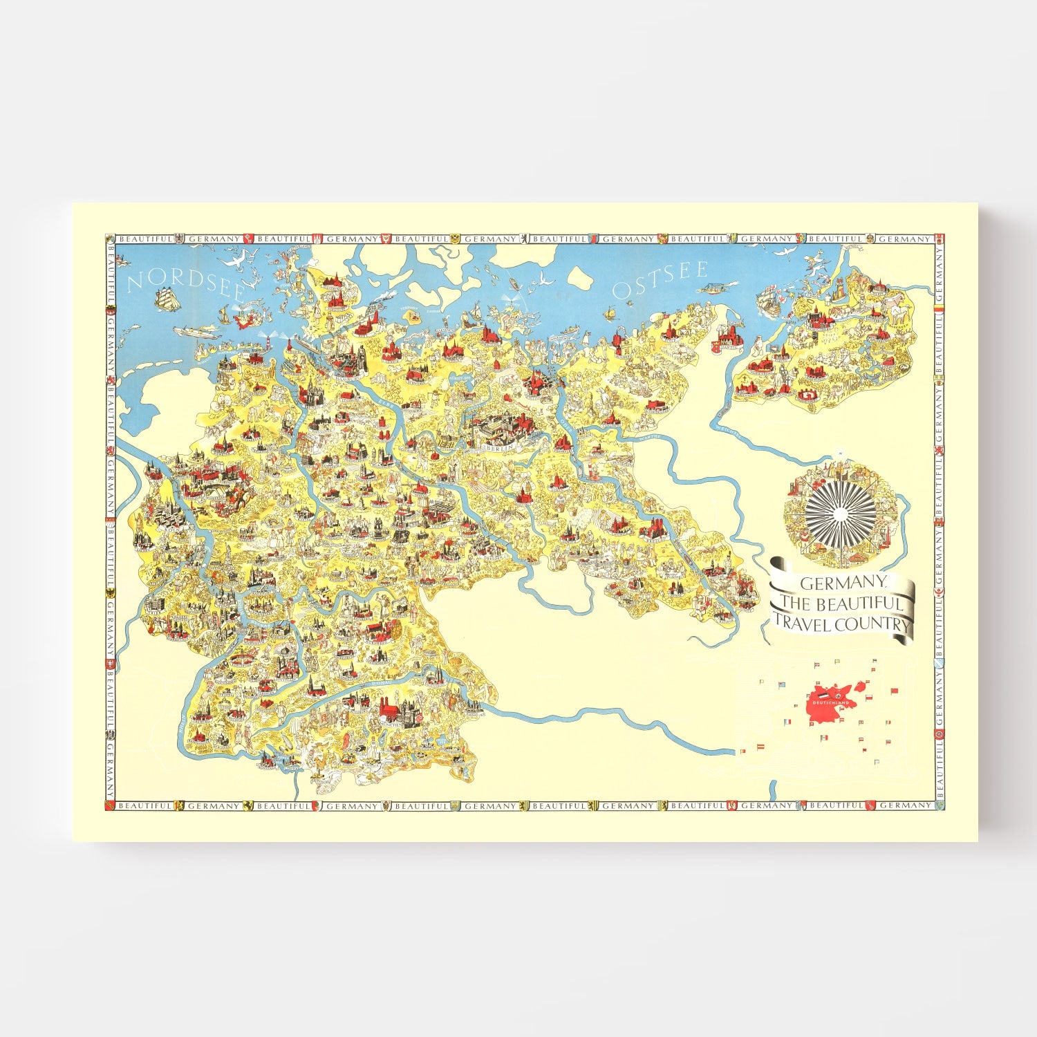 Vintage Map of Germany 1935