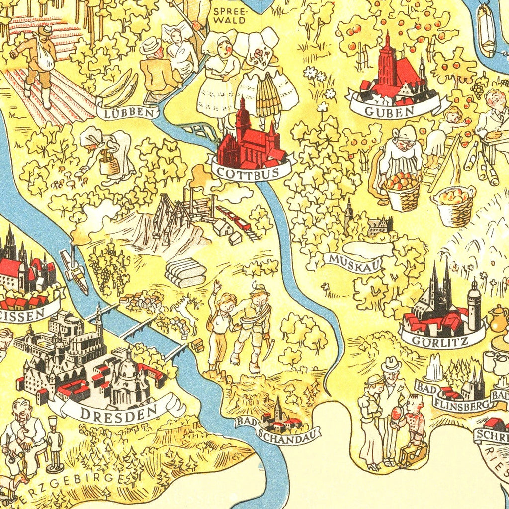 Vintage Map of Germany 1935