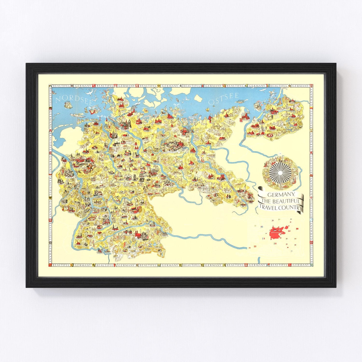 Vintage Map of Germany 1935