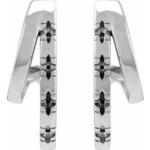 Platinum 1.2 mm Round Accented Right Hoop Earrings – image 2