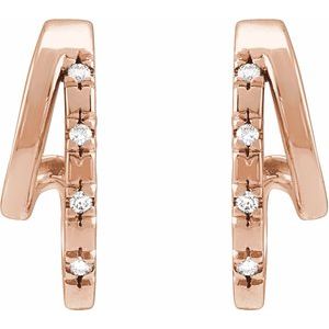 14K Rose Gold .05 CTW Natural Diamond Hoop Earrings – image 2