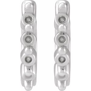 14K White Gold 1.5 mm Round 10.74 mm Hinged Hoop Earring Mounting – image 2