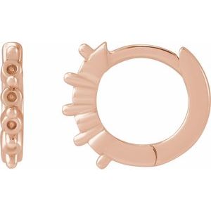 14K Rose Gold 1.5 mm Round 10.74 mm Hinged Hoop Earring Mounting