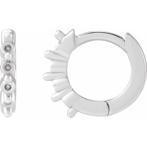 Sterling Silver 1.5 mm Round 12.73 mm Hinged Hoop Earring Mounting