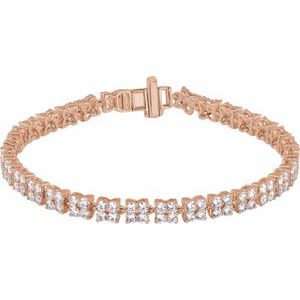 14K Rose Gold 5 1/3 CTW Lab-Grown Diamond Line 7 1/4" Bracelet