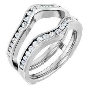 Platinum 1/2 CTW Natural Diamond Ring Guard