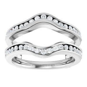 Platinum 1/2 CTW Natural Diamond Ring Guard