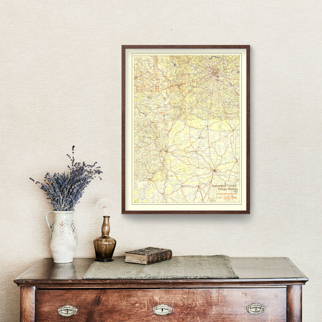 Vintage Battle of Moscow Map 1941
