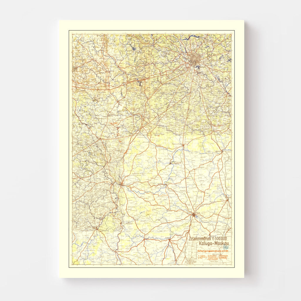 Vintage Battle of Moscow Map 1941