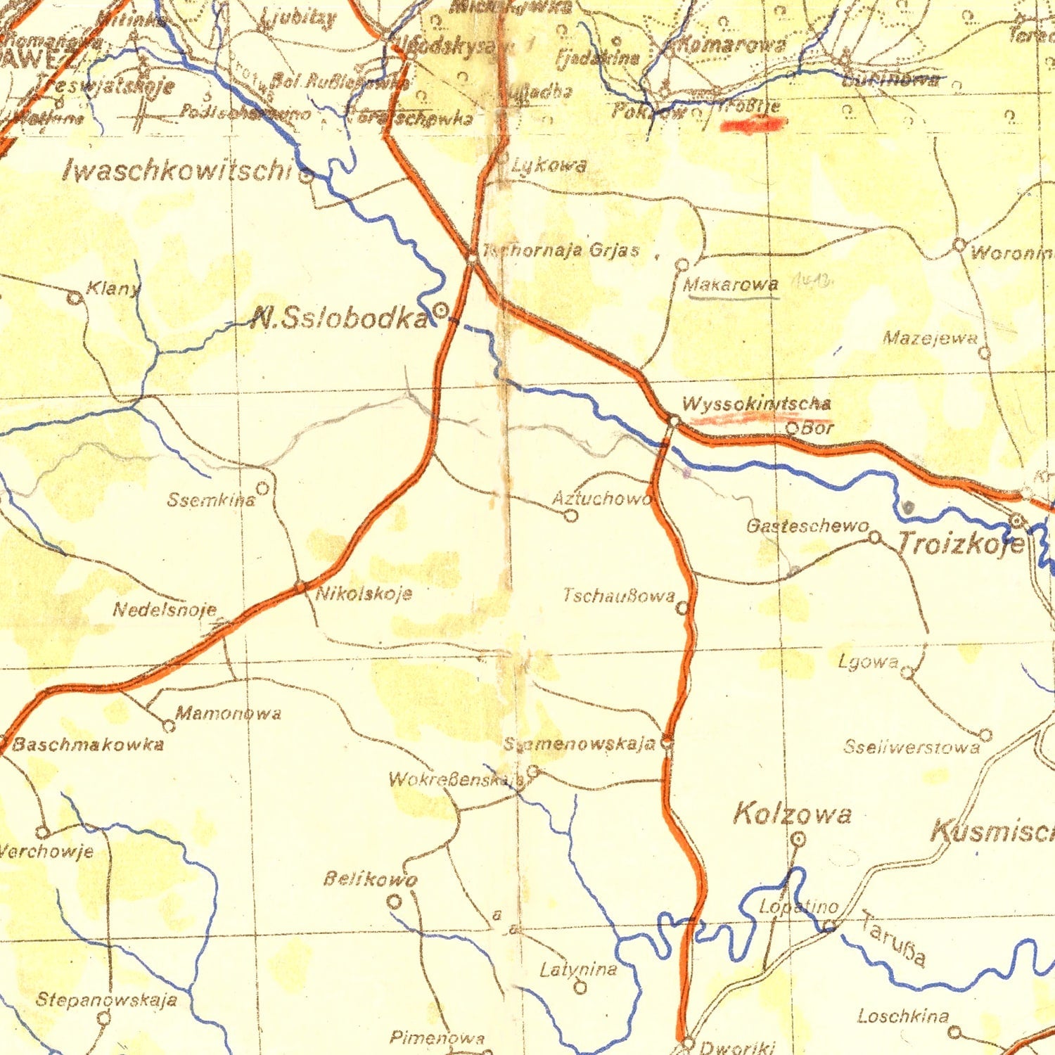Vintage Battle of Moscow Map 1941