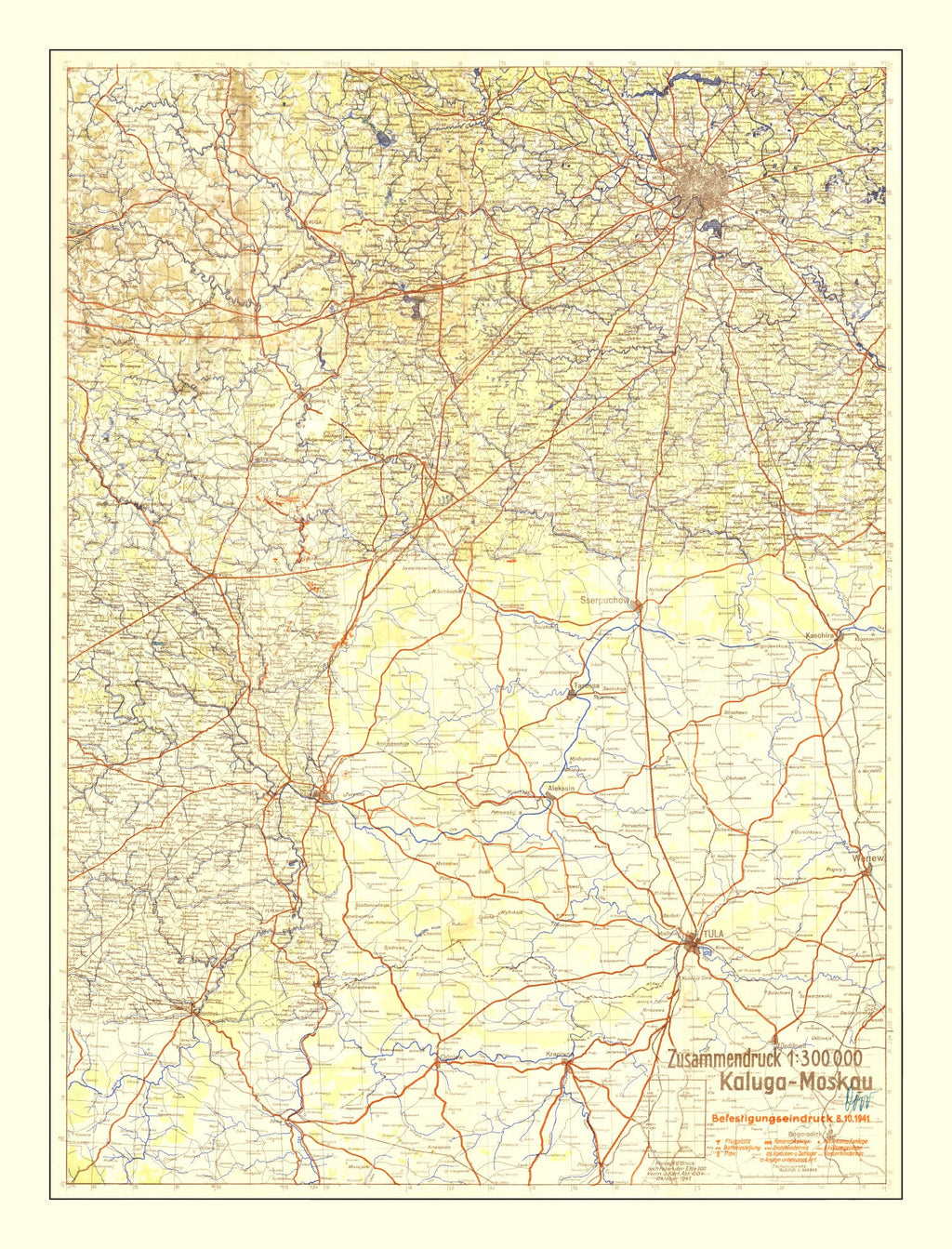 Vintage Battle of Moscow Map 1941