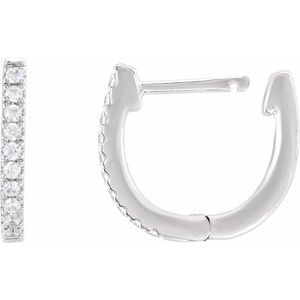 14K White Gold 1/6 CTW Lab-Grown Diamond Hoop Earrings