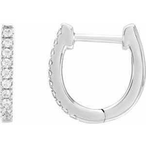 14K White Gold 1/6 CTW Lab-Grown Diamond Hoop Earrings – image 3