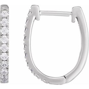 Sterling Silver 1/3 CTW Lab-Grown Diamond Hoop Earrings