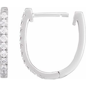 Sterling Silver 1/3 CTW Lab-Grown Diamond Hoop Earrings – image 3