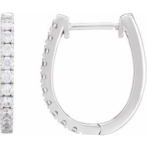Sterling Silver 1/2 CTW Lab-Grown Diamond Hoop Earrings