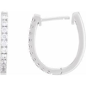 Sterling Silver 1/2 CTW Lab-Grown Diamond Hoop Earrings – image 3