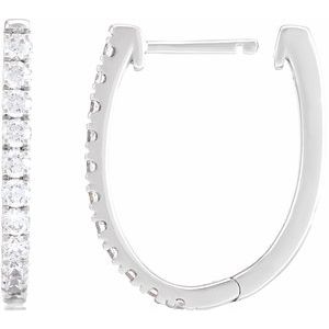 Sterling Silver 3/4 CTW Lab-Grown Diamond Hoop Earrings – image 3