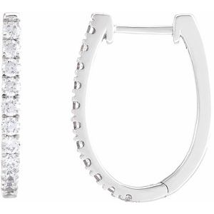 Sterling Silver 3/4 CTW Lab-Grown Diamond Hoop Earrings