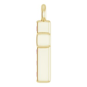 14K Yellow Gold Petite Pav���� Natural Ruby Cross Dangle