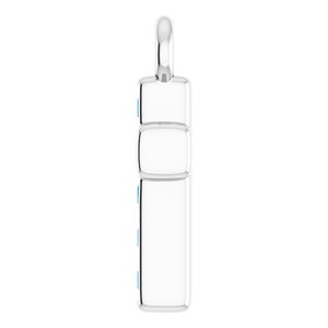 14K White Gold Petite Pav���� Natural Blue Sapphire Cross Dangle