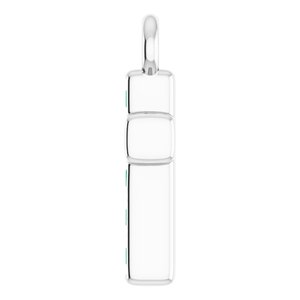 14K White Gold Petite Pav���� Natural Emerald Cross Dangle
