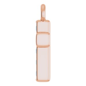 14K Rose Gold Petite Pav���� Natural Blue Sapphire Cross Dangle