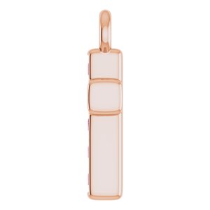 14K Rose Gold Petite Pav���� Natural Ruby Cross Dangle