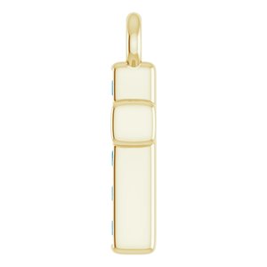 14K Yellow Gold Petite Pav���� Natural Blue Sapphire Cross Dangle