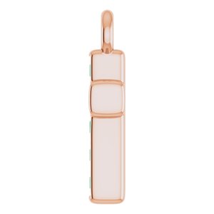 14K Rose Gold Petite Pav���� Natural Emerald Cross Dangle