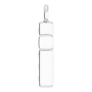 14K White Gold Petite Pav���� Natural Ruby Cross Dangle