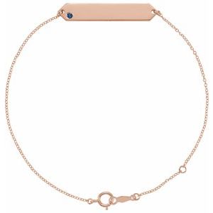 14K Rose Gold Lab-Grown Blue Sapphire Geometric 7-8" Bracelet