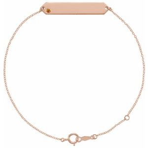 14K Rose Gold Natural Citrine Geometric 7-8" Bracelet