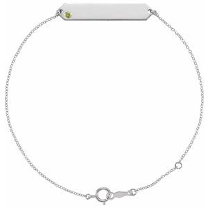 Sterling Silver Natural Peridot Geometric 7-8" Bracelet