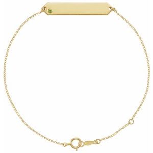 14K Yellow Gold Natural Peridot Geometric 7-8" Bracelet