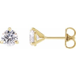 14K Yellow Gold 1 CTW Lab-Grown Diamond Cocktail-Style Stud Earrings