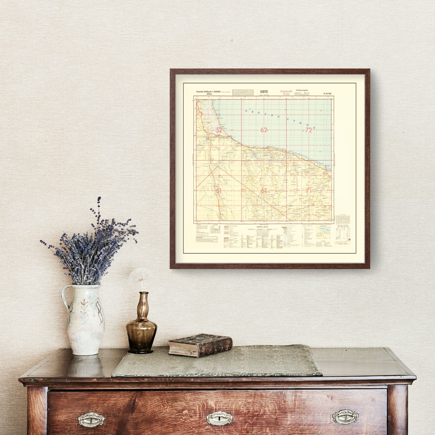Vintage North Africa World War II Map 1942